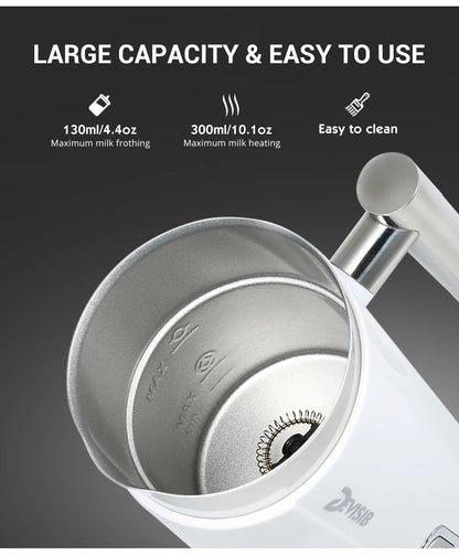 DEVISIB 3-in-1 Electric Milk Frother — 300ml Automatic Hot & Cold Foam Maker for Coffee, Latte, Cappuccino, Macchiato & Hot Chocolate