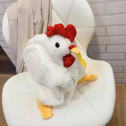 2024 New Chickens Shape Crossbody Purse for Women - Cute Hen-Shaped Zipper Bag - Soft Fleece Fashion Handbag and Shoulder Bag