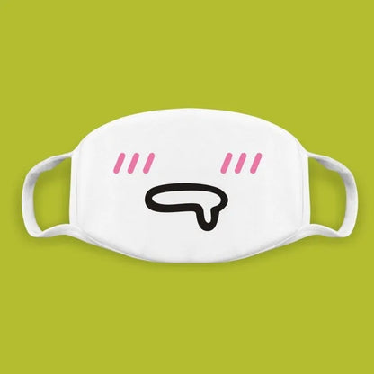 Kawaii Anime Expression Cotton Face Mask – Breathable Smile Mouth Muffle for Unisex Korean Style