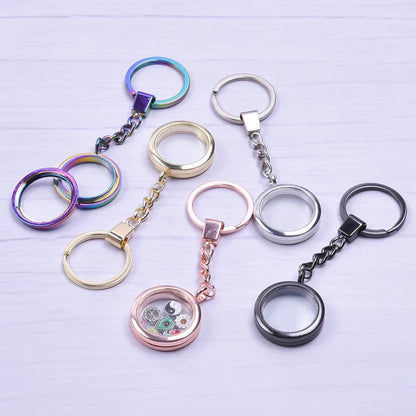 25-40mm Round Openable Reliquary Locket - Photo Memory Pendant, Cremation Ashes Keepsake, Glass Keychain & Memorial Jewelry