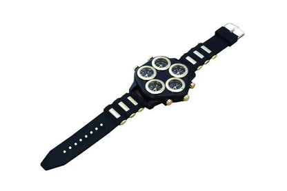 Five Movement Men's Quartz Watch – Large Dial Hip Hop Punk Style Sport Watch for Men