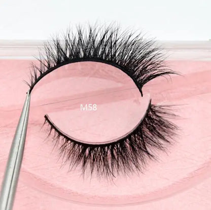 Visofree 3D Mink Eyelashes – Thick Handmade Full Strip Cruelty-Free False Lashes for Makeup M56