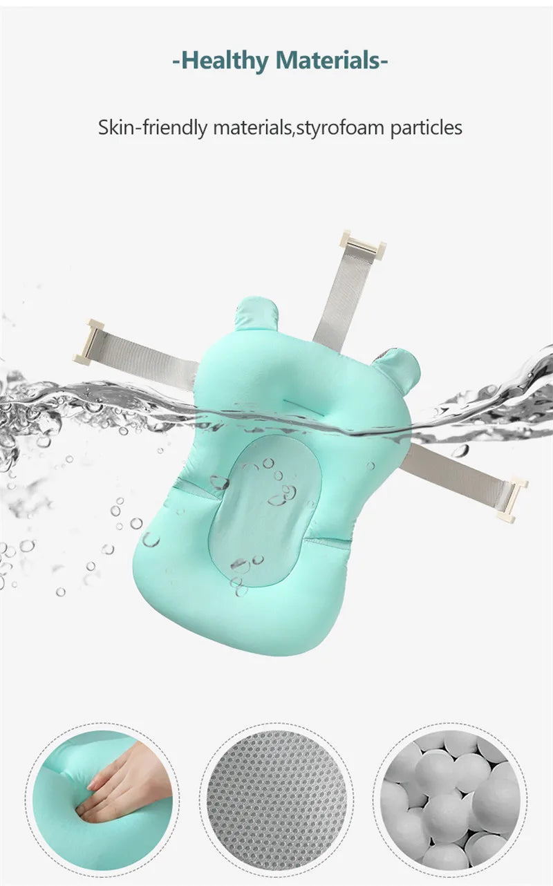 Non-Slip Baby Bath Cushion – Newborn Safety Support Pad & Soft Bathtub Mat