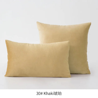 Inyahome Soft Velvet Cushion Cover - Pink Grey Beige Green Decorative Pillowcase For Bedroom Sofa 30x50cm 45x45cm
