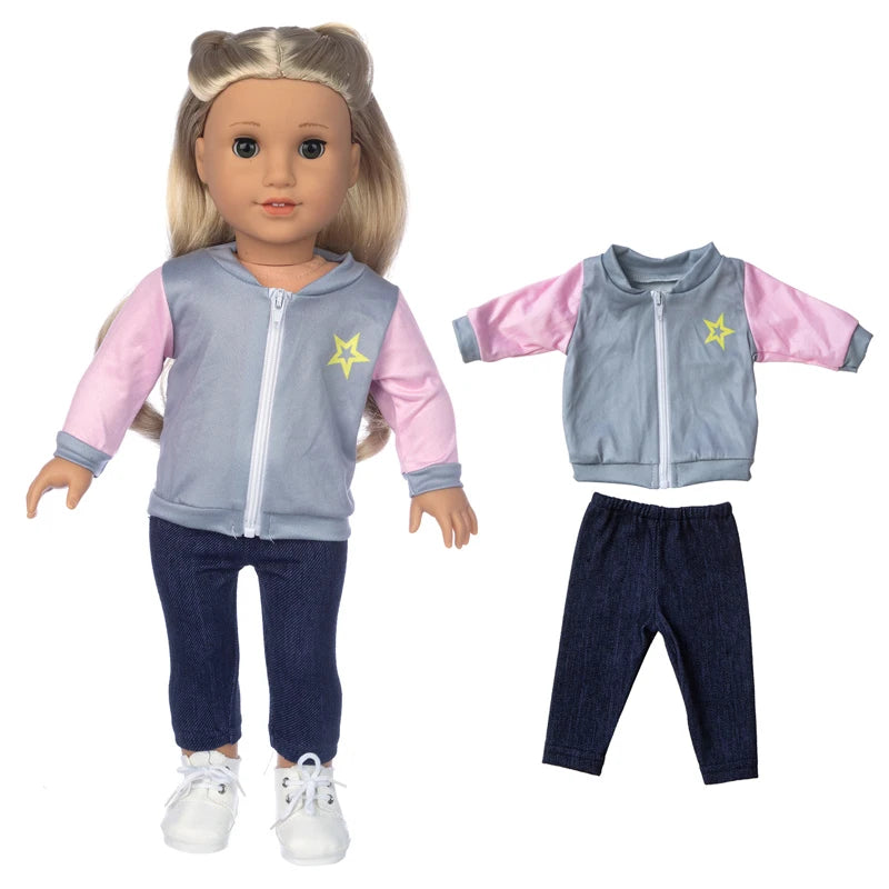 18-Inch Girl Doll Winter Coat — 43cm Baby Doll Jacket Outfit for Dressing
