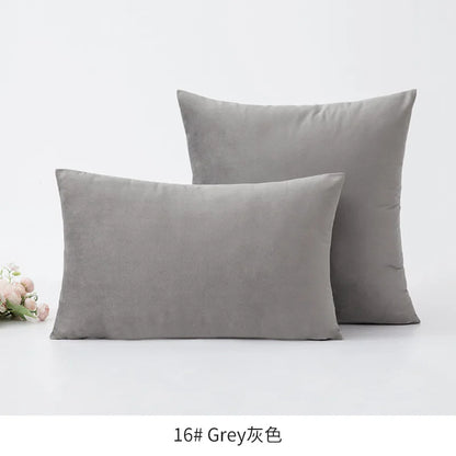 Inyahome Soft Velvet Cushion Cover - Pink Grey Beige Green Decorative Pillowcase For Bedroom Sofa 30x50cm 45x45cm