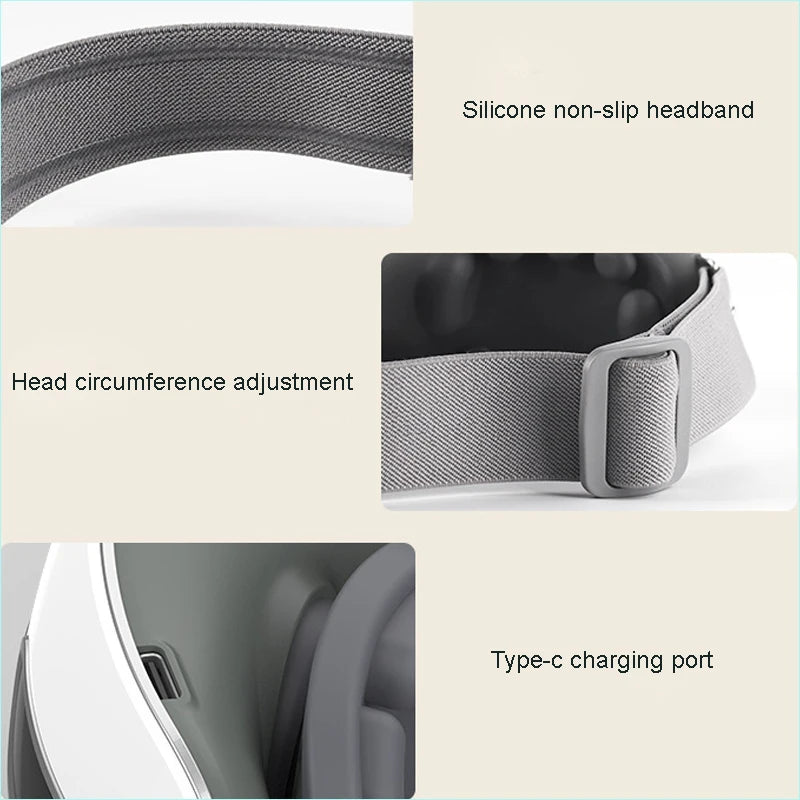 Electric Rotating Kneading Eye Massager | Warm Compress Therapy with Music for Eye Fatigue & Anti-Wrinkle