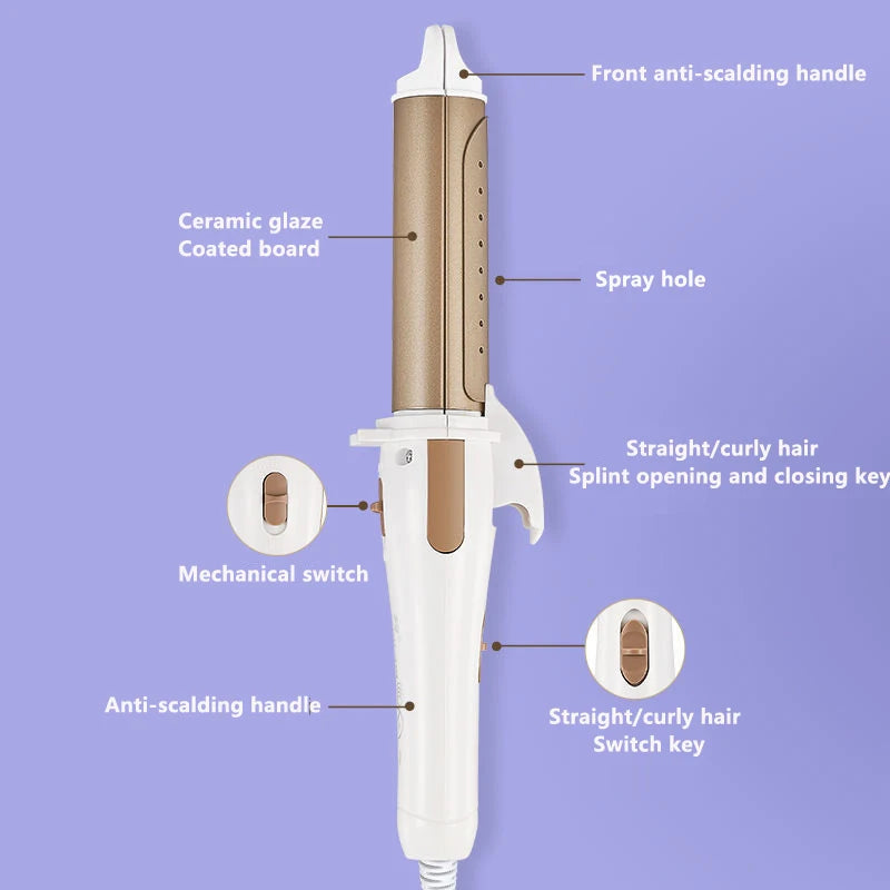 Professional Electric Hair Curler – 9-38mm Temperature Adjustable Curling Iron Wand with LCD Display