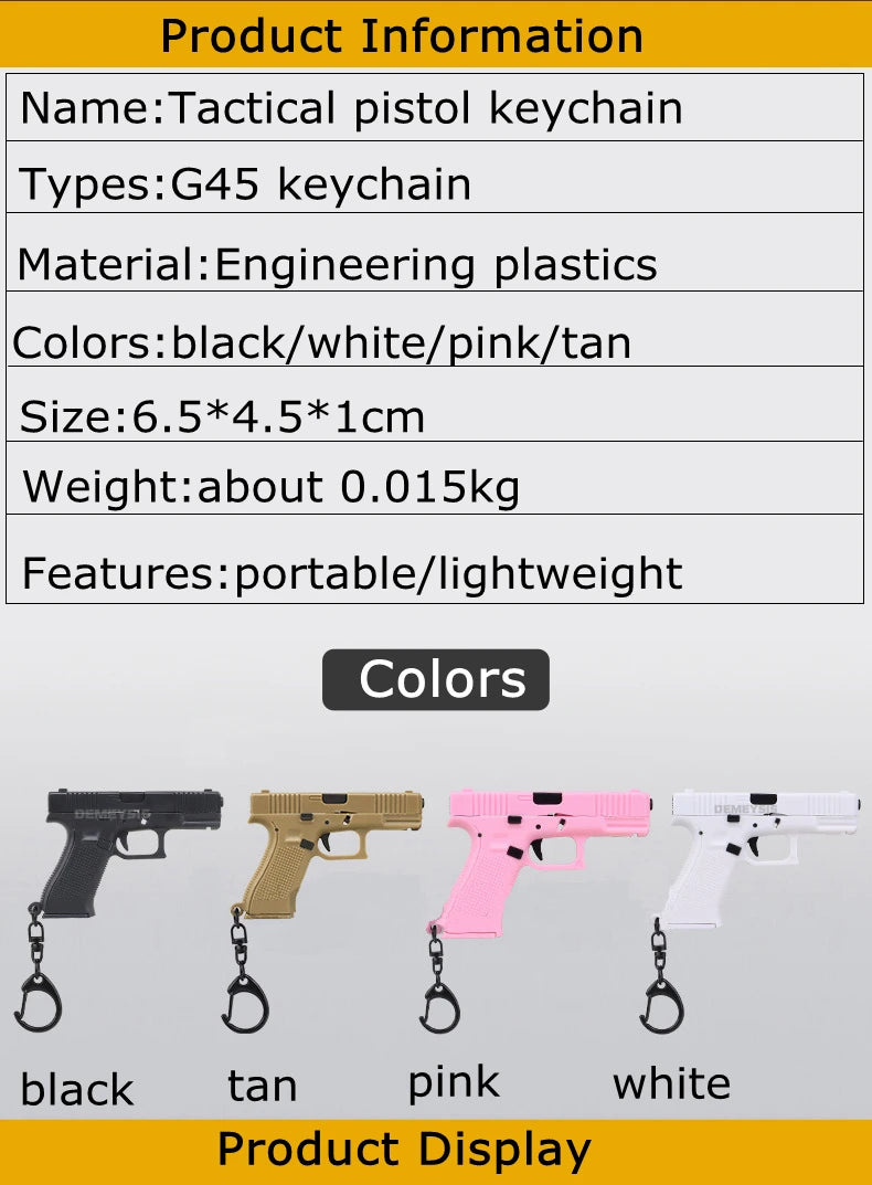 Mini G45 Pistol Keychain – Tactical Gun-Shaped Portable Keyring Toy