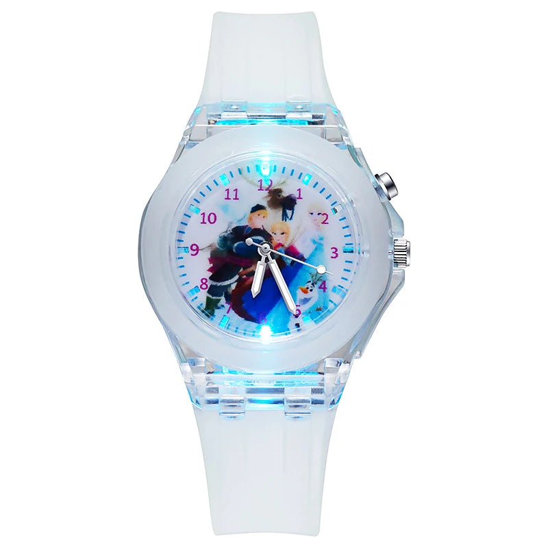 Disney Kids Watch for Girls – Princess Elsa Frozen 2 Silicone Strap, Flash Light, Children’s Clock, Reloj Infantil