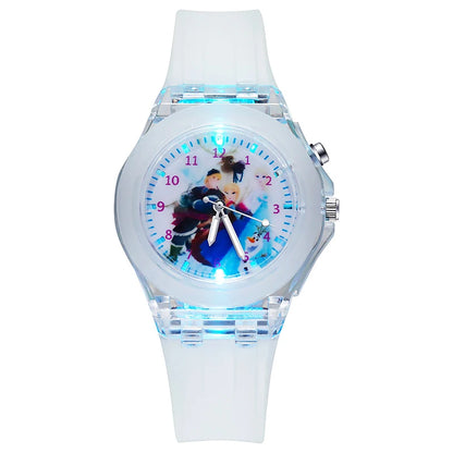 Disney Kids Watch for Girls – Princess Elsa Frozen 2 Silicone Strap, Flash Light, Children’s Clock, Reloj Infantil