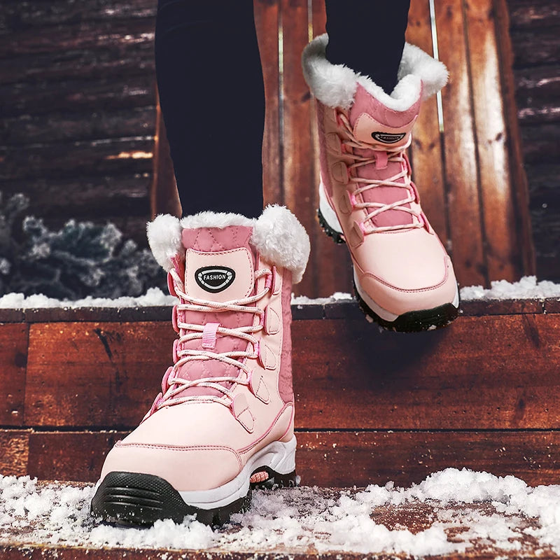 Moipheng Women’s Classic Snow Boots – Winter Warm Handmade Platform Ankle Boots, Size 42