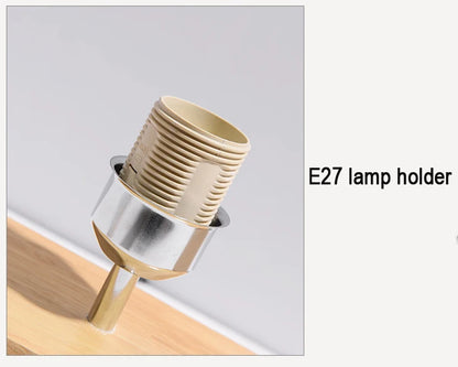 Nordic Wood Base Table Lamp with Cloth Lampshade - E27 Bedside, Desk & Reading Light for Living Room & Bedroom