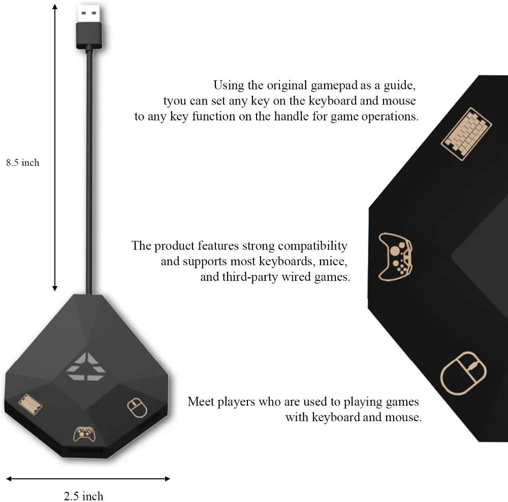 Keyboard & Mouse Adapter – Compatible with Nintendo Switch, PS4, PS3, Xbox One, Xbox 360