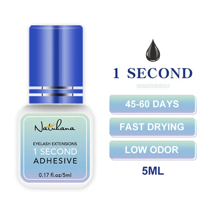 Professional Eyelash Extension Glue - 5ml Fast Drying Lash Adhesive with 0.3S-3S Dry Time for Strong False Lash Application