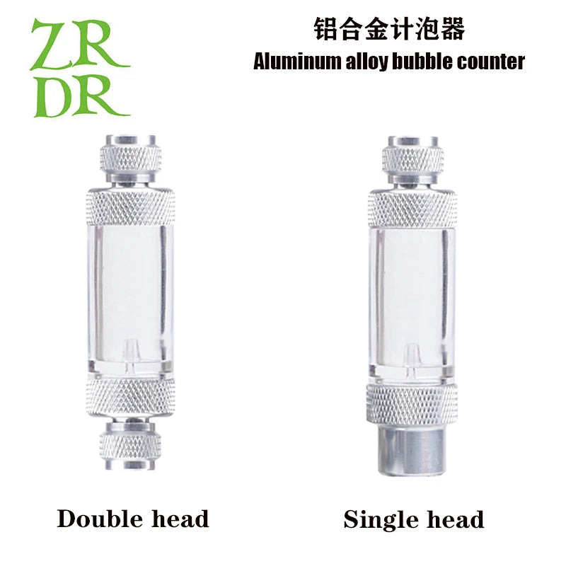 ZRDR Aquarium CO2 Bubble Counter – CO2 Generator Regulator with Single/Double Head Fine-Tuning Valve