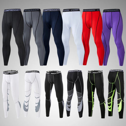 Versatile Performance Gear: Men's Lycra Compression Pants - Ideal for Cycling, Running, Basketball, Soccer - Elasticity Sweatpants for Fitness, Tights Legging Trousers with Rash Guard