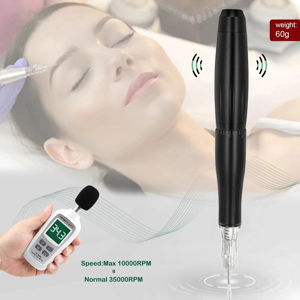 BMX Permanent Makeup Tattoo Pen - Professional Digital Dermograph Machine Set with Cartridges for Eyebrow & Lip Tattoo