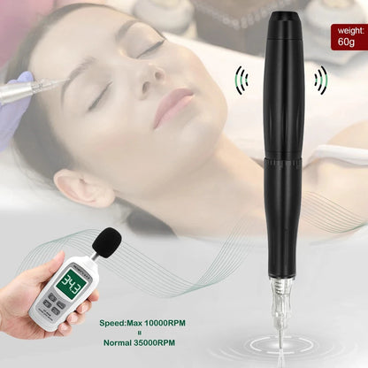 BMX Permanent Makeup Tattoo Pen - Professional Digital Dermograph Machine Set with Cartridges for Eyebrow & Lip Tattoo