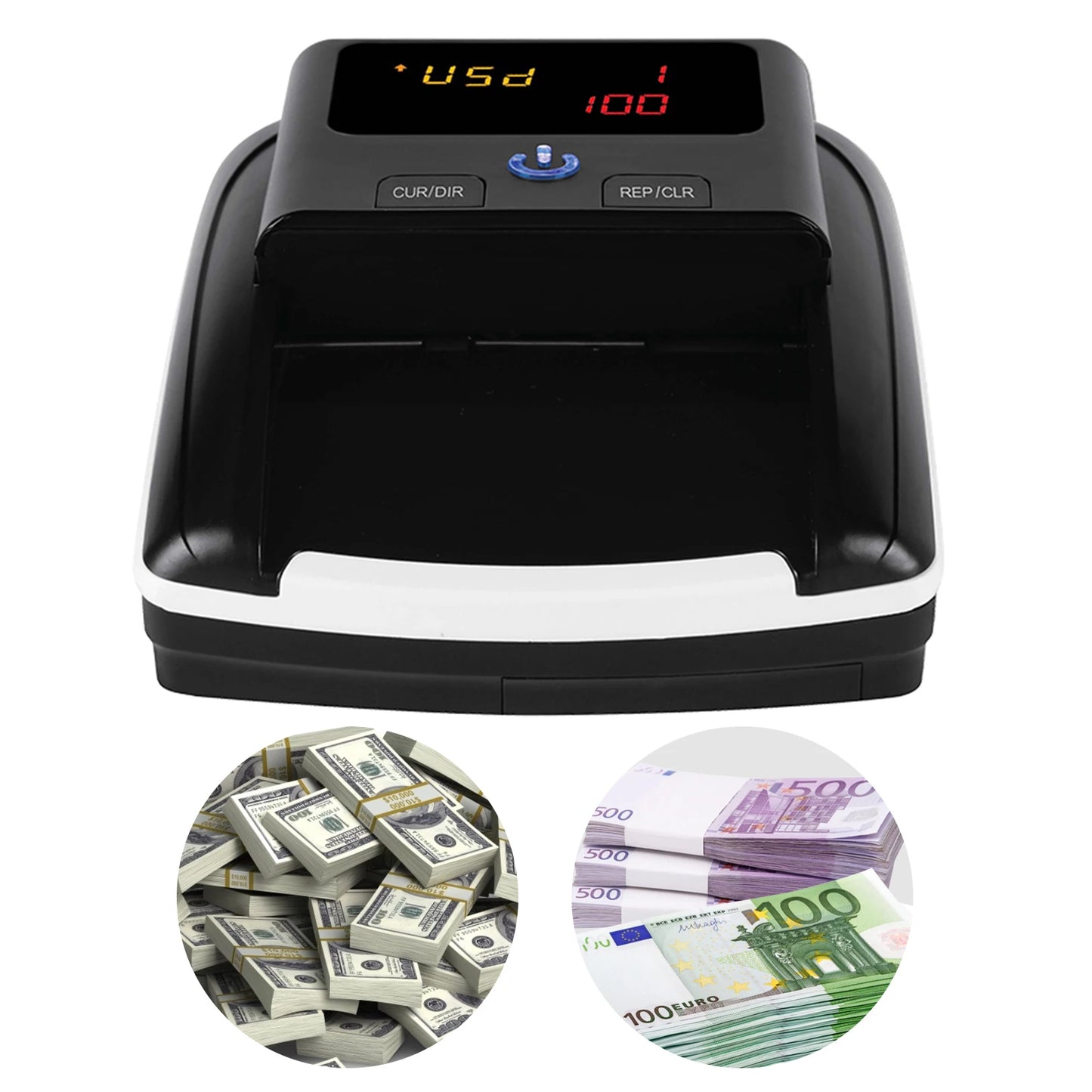 Bisofice Portable Mini Money Counter – Automatic Bill Counter with UV/MG/IR Counterfeit Detection & Paper Quality Check