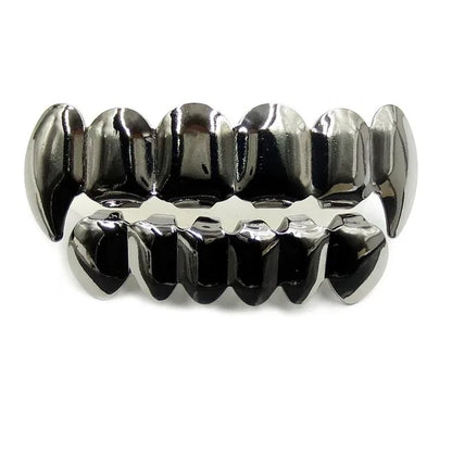 TOPGRILLZ Rose Gold Hip Hop Teeth Grillz Set - Top & Bottom Plated Tooth Caps for Party, Christmas & Costume Style