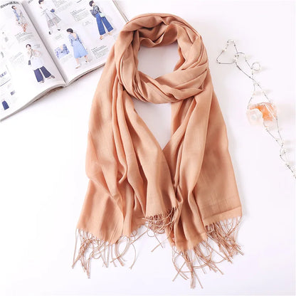 Desgine Solid Cashmere Scarf – Warm Autumn Winter Shawl Wrap with Tassels, Unisex Pashmina for Women and Men 2024