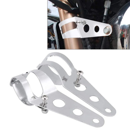 Universal Motorcycle Headlight Mount Bracket – Adjustable Fork Clamp Holder for Chopper & Motor Forks 27-48mm