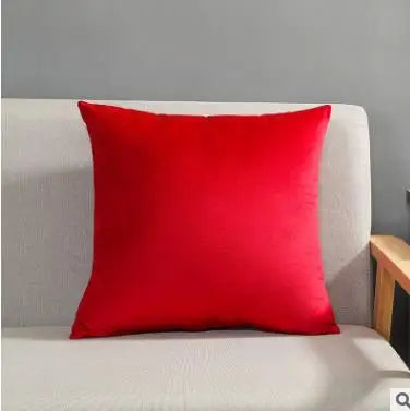 Solid Velvet Pillowcase – Red, Yellow, Blue, & Green Cushion for Sofa, Car, Living Room Home Decor, 45x45cm