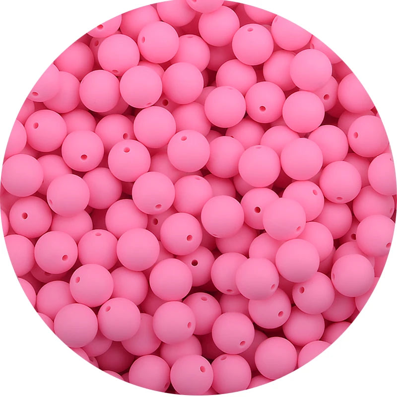 LOFCA Silicone Teething Beads - 20pcs 15mm Round Baby Chew Beads for DIY Teether Toys Infant Accessories