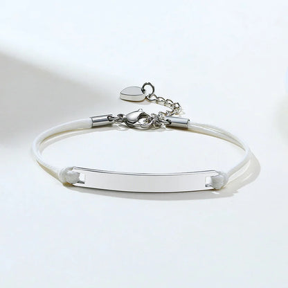 Elegant Personalized ID Bar Bracelet – 5mm Stainless Steel Link Chain for Women with Custom Name or Quote