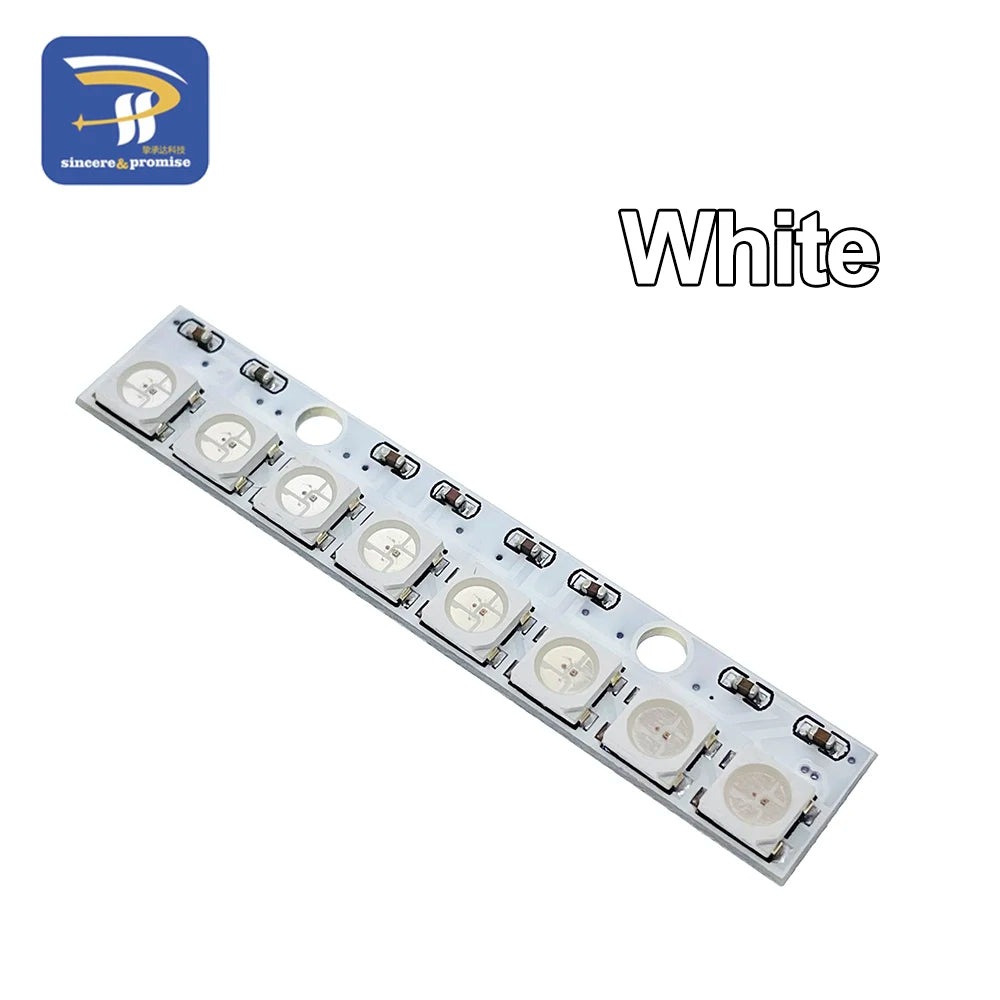 WS2812B 8x1 RGB LED Panel Module - 8-Bit 5V Rainbow Light Board for Arduino