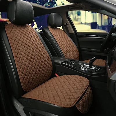 Universal Linen Car Seat Cover Protector Set – Breathable Flax Summer Cushion Pad for Front & Rear Seats Sedan, SUV & Pickup Interior Accessories