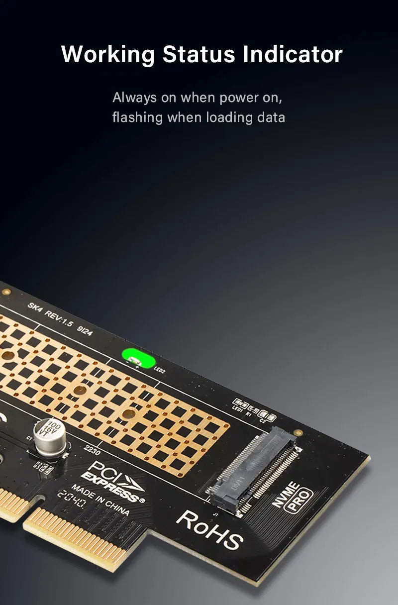 ZoeRax NVME Pro Adapter - M.2 NVME SSD to PCIe 4.0 Adapter Card for PC & Video Card