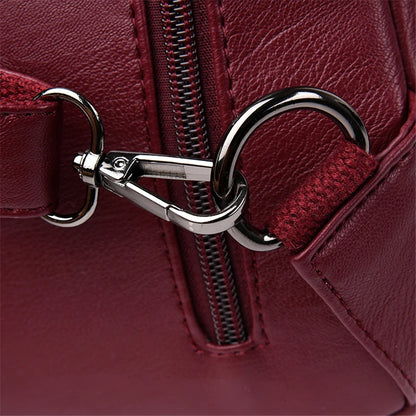 Multifunctional Women's Leather Backpack - Casual Style for Teen Girls, School and Travel Bagpack, Ladies' Chest Bag Sac