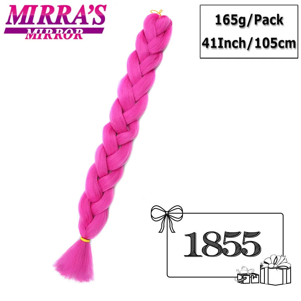 41" Jumbo Braiding Hair Extensions – Purple, Pink & Blue Ombre Synthetic Hair for Box Braids, Wholesale Support