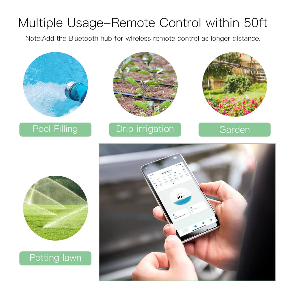MOES Smart Tuya Bluetooth Garden Water Timer – Programmable Automatic Irrigation with Rain Delay, Hub Required