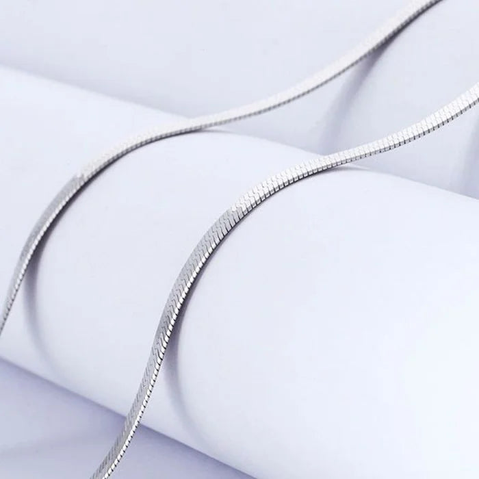 925 Sterling Silver 4MM Blade Chain Necklace – Luxury Jewelry for Men & Women, Wedding & Holiday Gift
