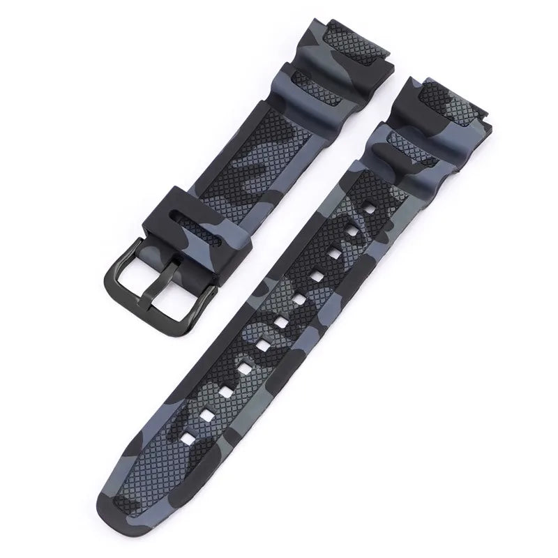18mm Camouflage Silicone Watch Strap for Casio G-Shock AQ-S810W AE-1000W AE-1200/1300 SGW-300 W-215 F-108 - Sport Replacement Band