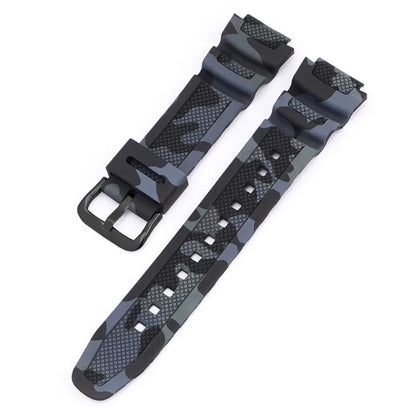 18mm Camouflage Silicone Watch Strap for Casio G-Shock AQ-S810W AE-1000W AE-1200/1300 SGW-300 W-215 F-108 - Sport Replacement Band