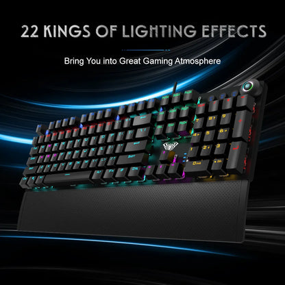 AULA F2088 Mechanical Gaming Keyboard – 104 Keys, Anti-Ghosting, Brown/Blue Switch, Wired RGB Backlit for PC & Laptop
