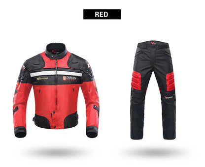 DUHAN Windproof Motocross Jacket & Pants for Men – Wear-Resistant Motorcycle Gear with Body Armor, Winter Moto Clothing
