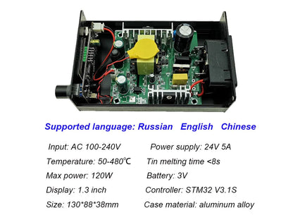 KSGER STM32 V3.1S T12 Soldering Station – OLED Display, Aluminum Alloy FX9501 Handle, Auto-Sleep & T12 Iron Tips