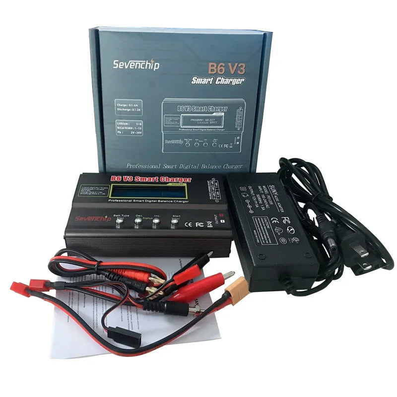 iMAX B6 V3 80W 6A Battery Charger – LiHv, Lipo, NiMh, Li-ion, Ni-Cd Digital RC Charger with 12V 5A Adapter