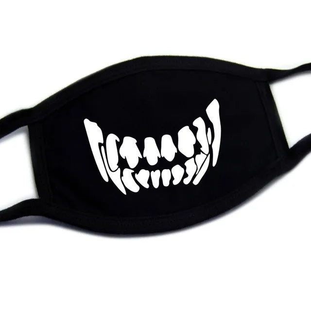 Kawaii Anime Expression Cotton Face Mask – Breathable Smile Mouth Muffle for Unisex Korean Style