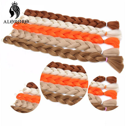 82-Inch Synthetic Braiding Hair Extensions – Jumbo Crochet Box Twist Braids in Green, Red, Pink & Yellow, Pure Color Wholesale