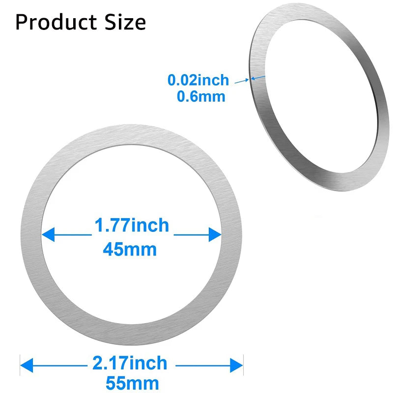 2-Pack MagSafe Magnetic Ring Plate — Universal Metal Sticker for Wireless Charging & Car Mount Holder