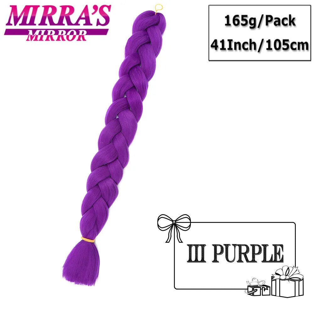41" Jumbo Braiding Hair Extensions – Purple, Pink & Blue Ombre Synthetic Hair for Box Braids, Wholesale Support