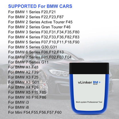 Vgate vLinker BM ELM327 for BMW – WiFi Bluetooth 4.0 OBD2 Car Diagnostic Scanner, Auto Scan Tool, Bimmercode ELM 327 V1.5