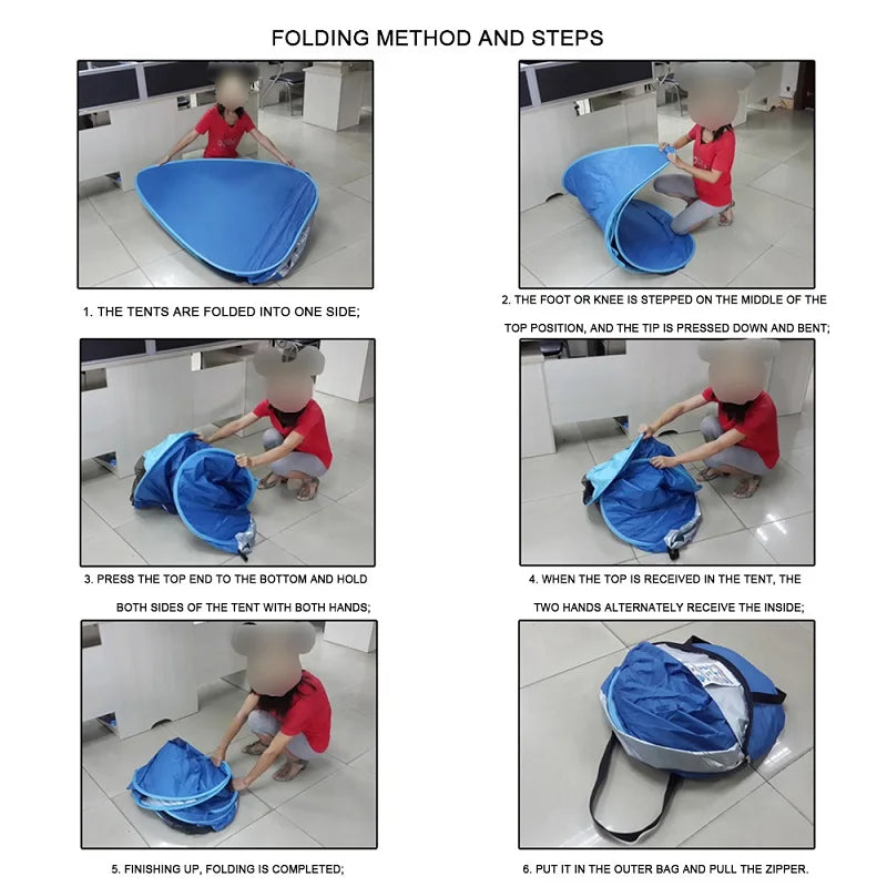 Pop-Up Beach Tent 165×150×110cm – UV Protection, Full Shade, Ultralight & Portable for Family Camping & Travel
