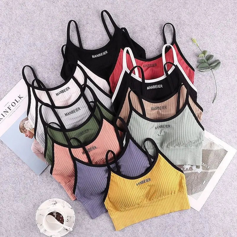 Women’s Sports Bra Crop Top - Soft Cotton Comfort Gym Bra Tube Top Underwear for Active Wear